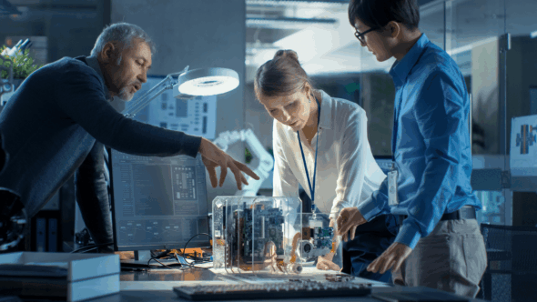 Inventors working on an innovation