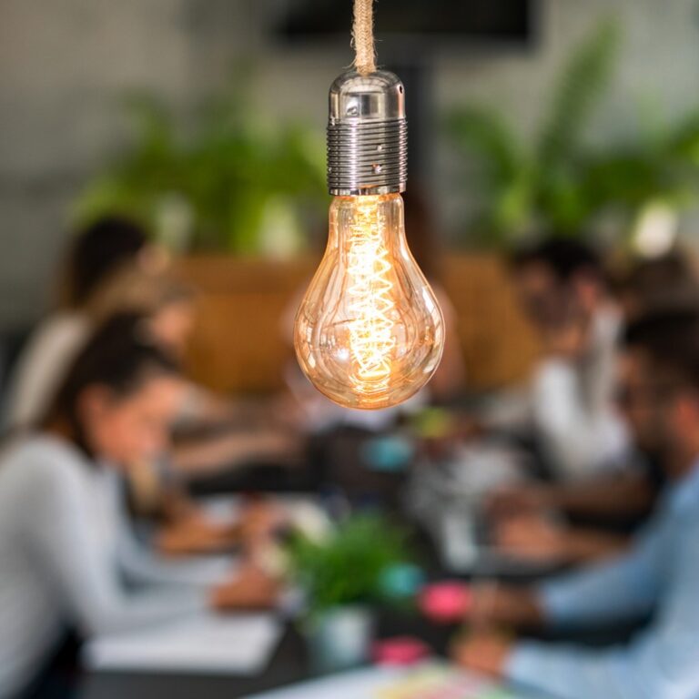 Creative business people coming up with a new idea, provisional patent applications concept