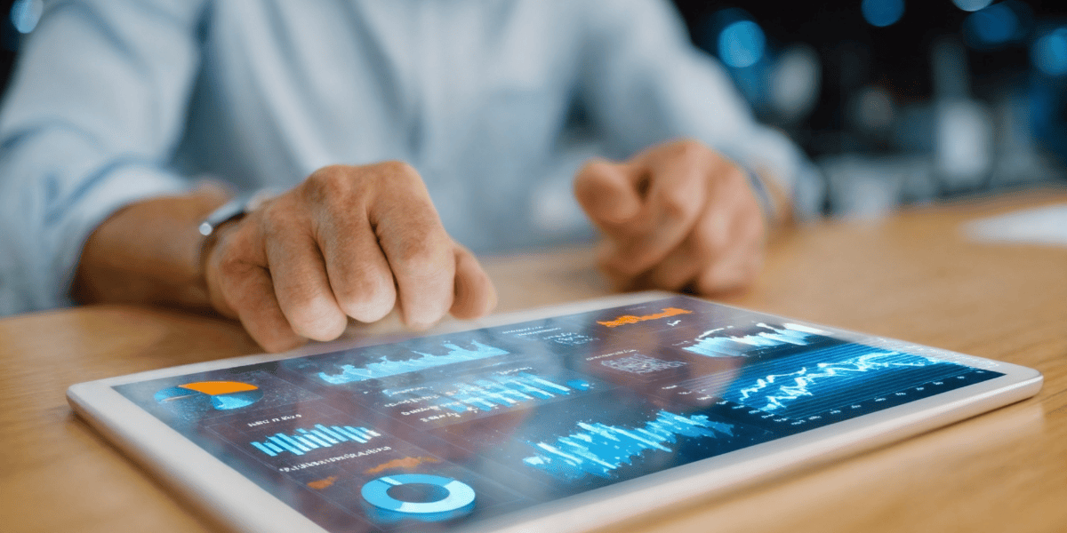 Business Method Patent Man at tablet working on new business method he invented and will apply to patent