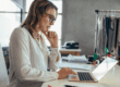 Business owner reviewing her trademark and other intellectual property