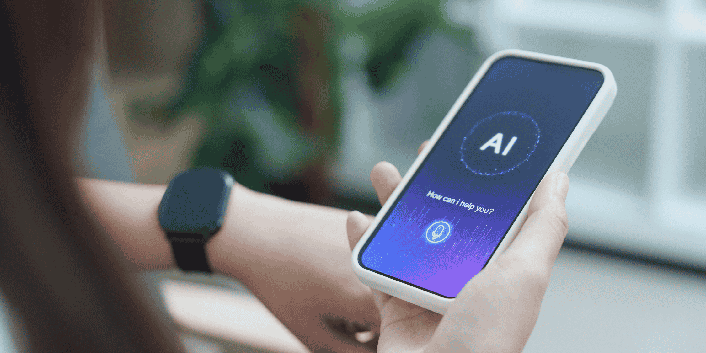 Person using AI on their phone