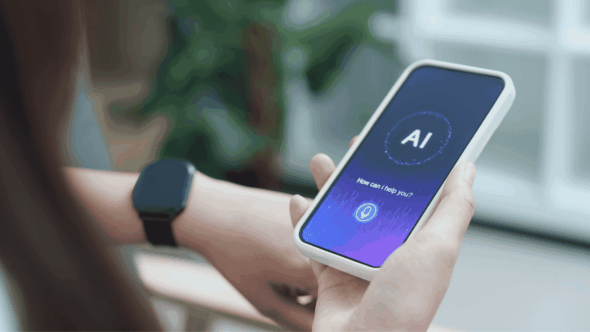 Person using AI on their phone
