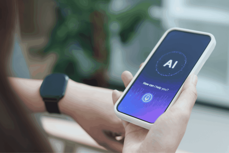 Person using AI on their phone