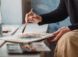 Woman painting an original work
